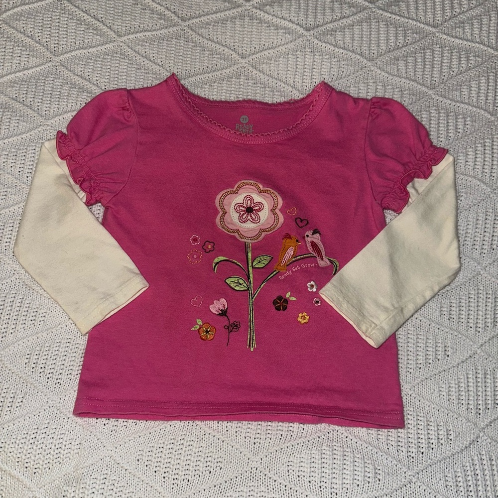 Vintage Pink Floral Kids Shirt